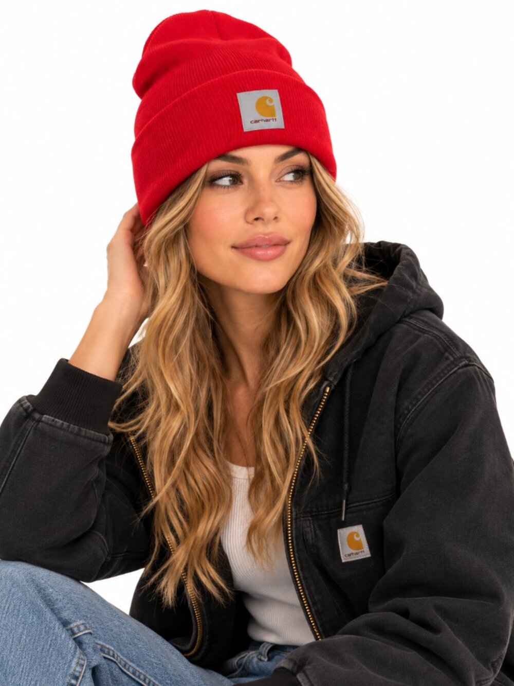 Carhartt A18 Knit Cuffed Watch Hat Beanie Red Orange Acrylic Unisex OS NWT